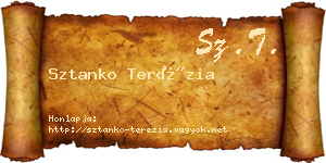 Sztanko Terézia névjegykártya
